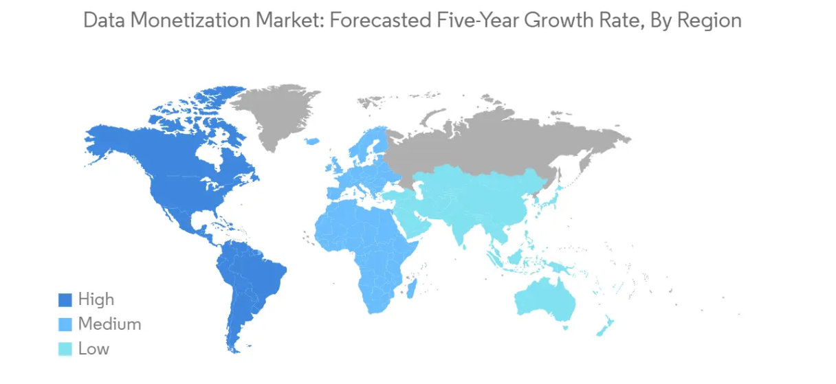 Market Analysis of Data Monetization Market: Forecasted Growth Rate by Region